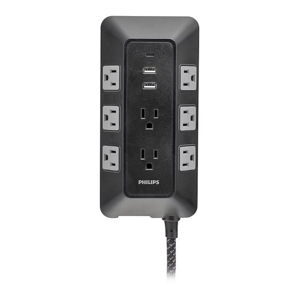 Philips 17-Outlet Surge Tap/Protector Combo Pack Black/Gray SPP9853B37