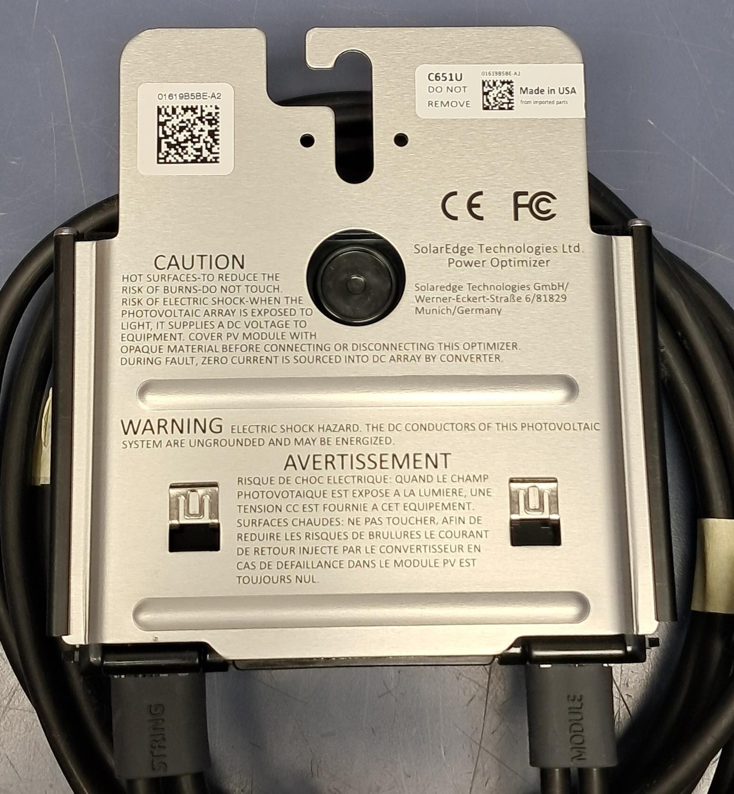 Lot of 10 SolarEdge C651U-1GMVMRRU 650W Commercial Power Optimizers w/ MC4