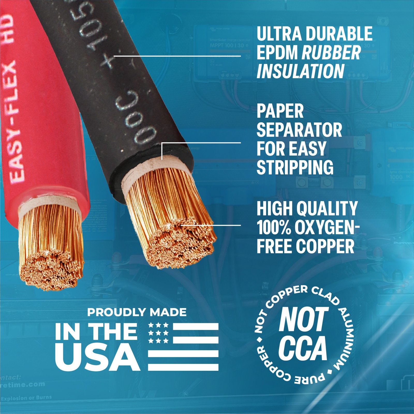 WELDING CABLE 4 AWG 60′ 30’BLACK 30’RED FT BATTERY USA Gauge Copper AWG Solar