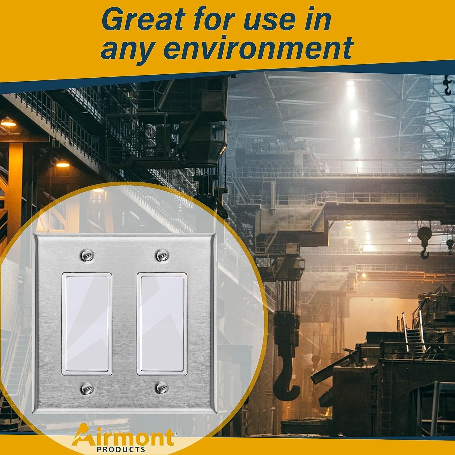 2-Gang GFCI, Standard Size, Stainless Steel Outlet Covers for Decorator Switches
