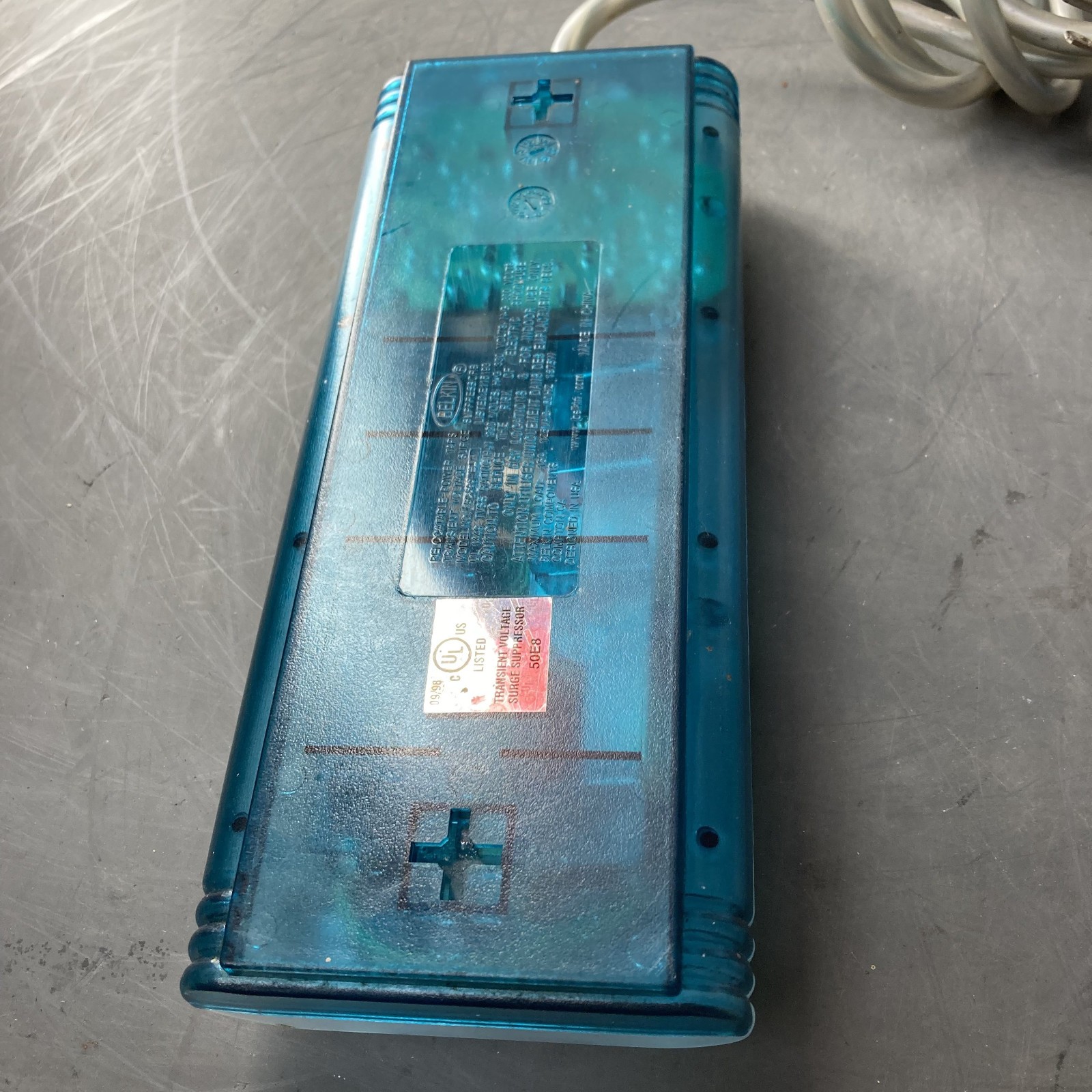 Belkin SurgeMaster II Transparent Blue Y2K Bondi Blue 8 Outlet Surge Protector