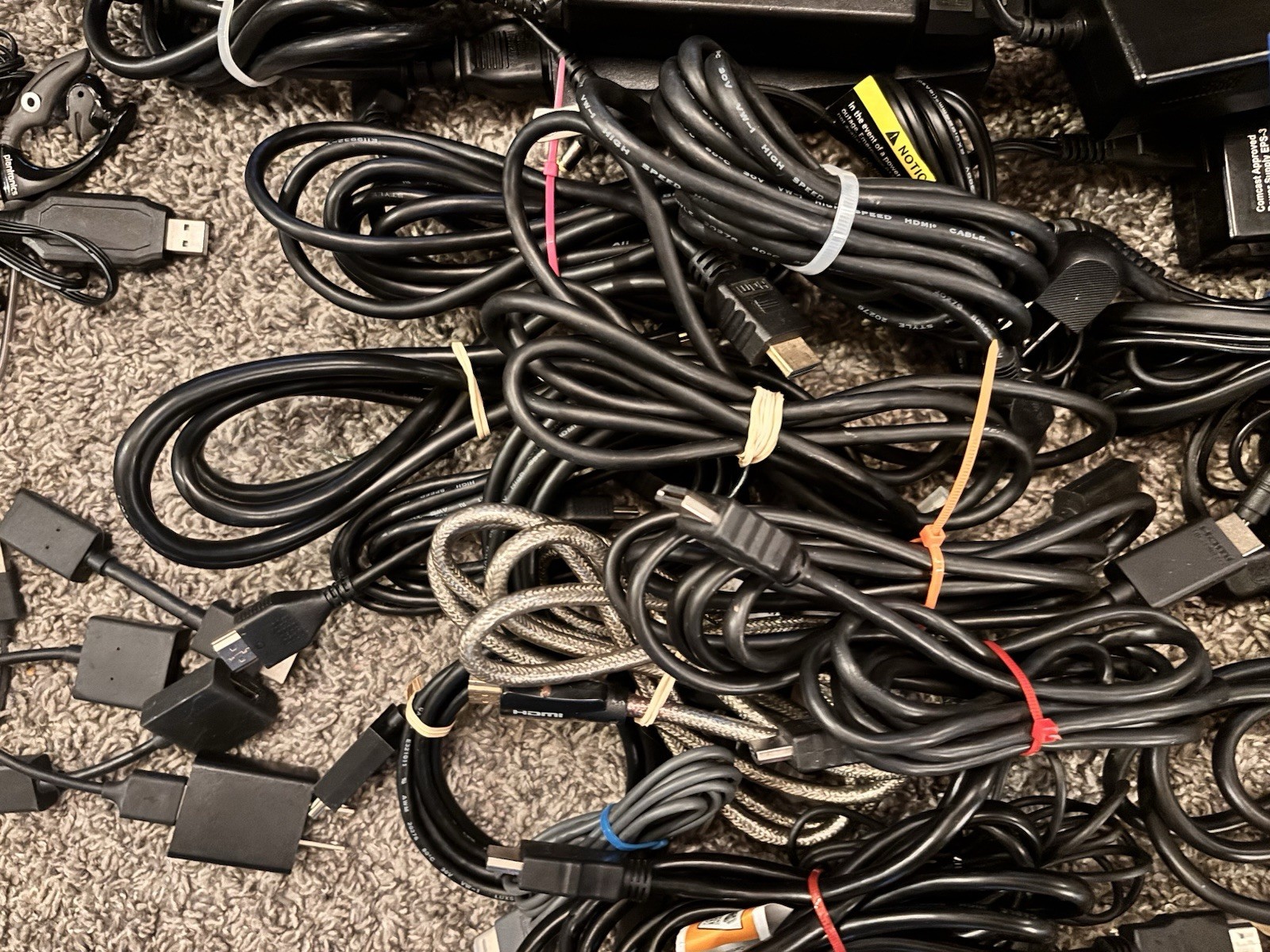 Laptop power Adapters AC Power Cords HDMI RCA Ethernet Cables Coaxial Cables LOT