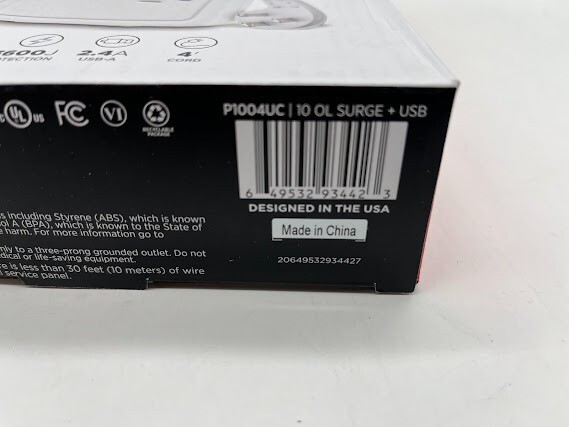 CyberPower P1004UC – 3600 J White Surge Protector, 1 USB-A and 1 USB-C Port
