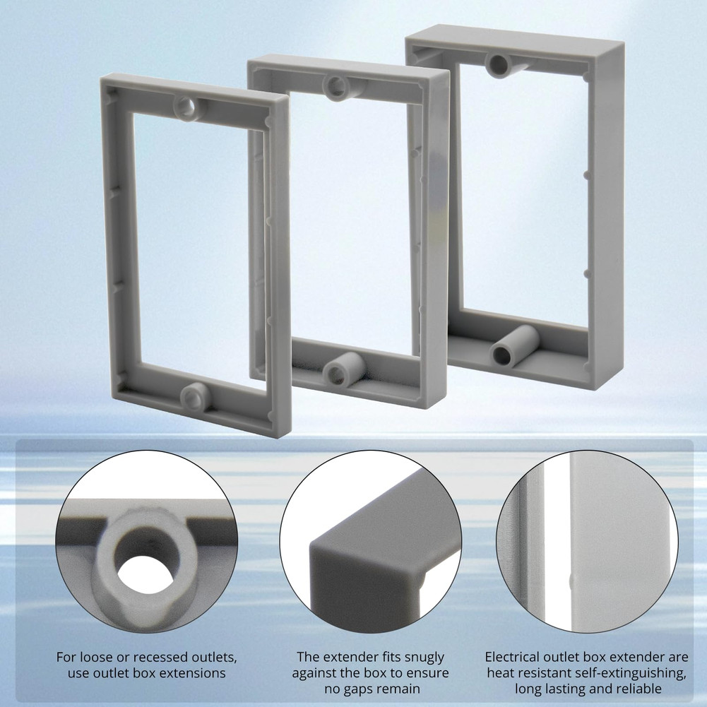 1 Gang Outlet Box Extender 1/4 inch Heat Resistant ABS Plastic Material