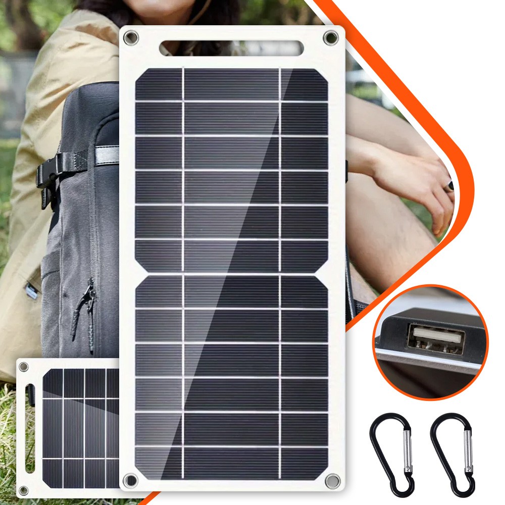 20W 5V Solar Panel Power Bank USB Phone Charger Outdoor Camping Hiking Travel