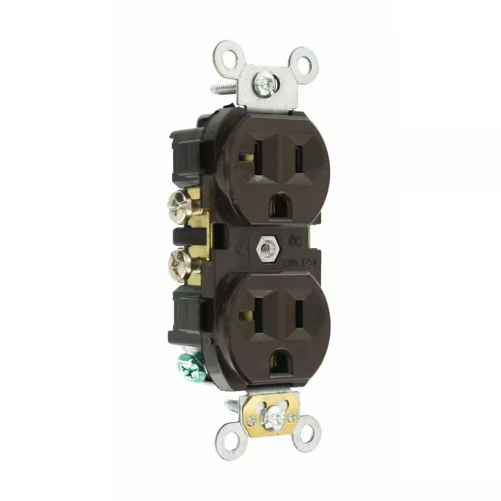 20 Amp 125 V Commercial Grade Duplex Outlet/Receptacle Brown (1-Pack) CR20