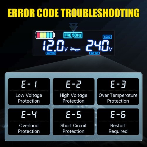 1000W 2000W Power Inverter 12V to 120V LCD 2AC 2USB Car 150W-Adapter Converter