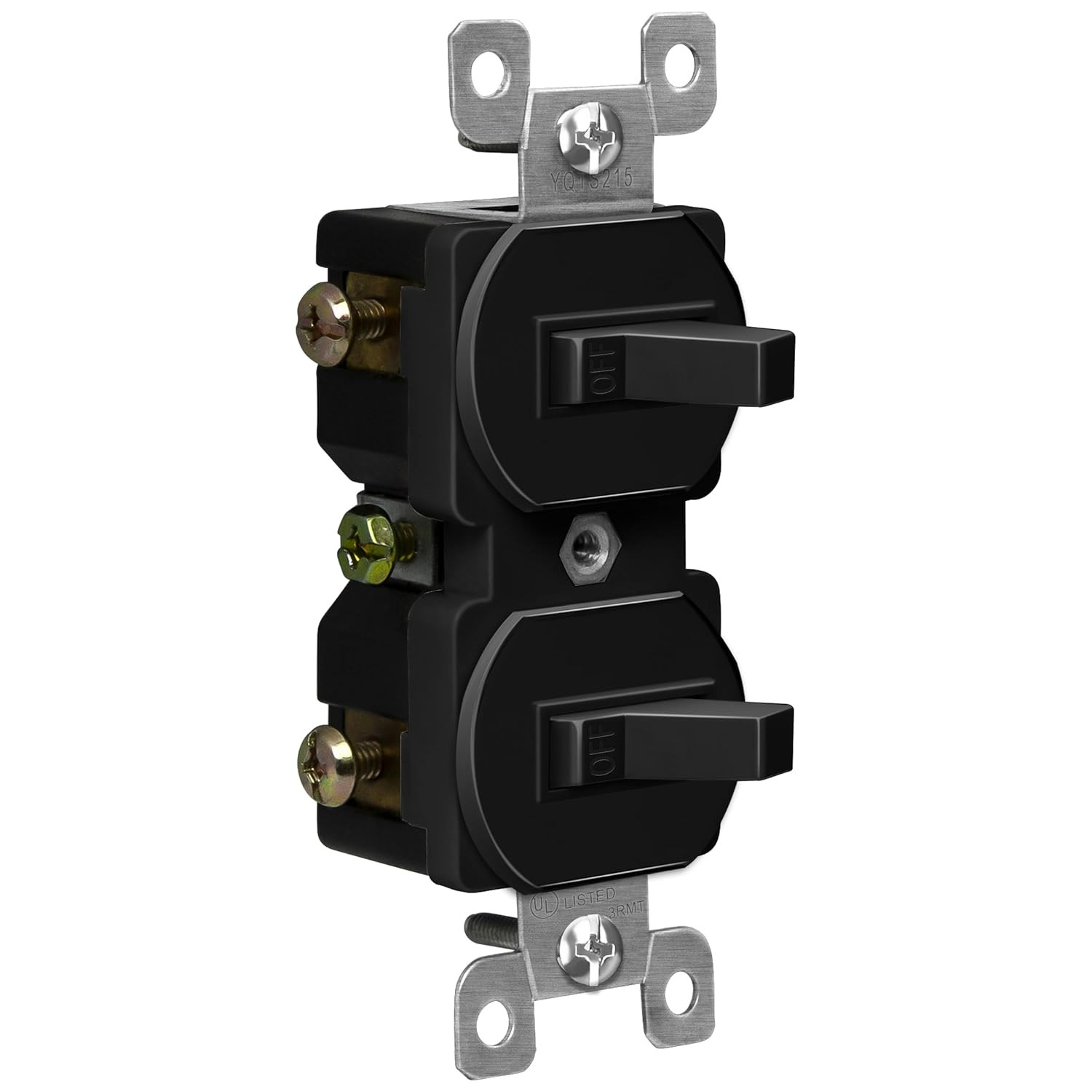 Duplex Double Toggle Light Switch, Single Pole, Side Wiring, Copper Wire Only, G