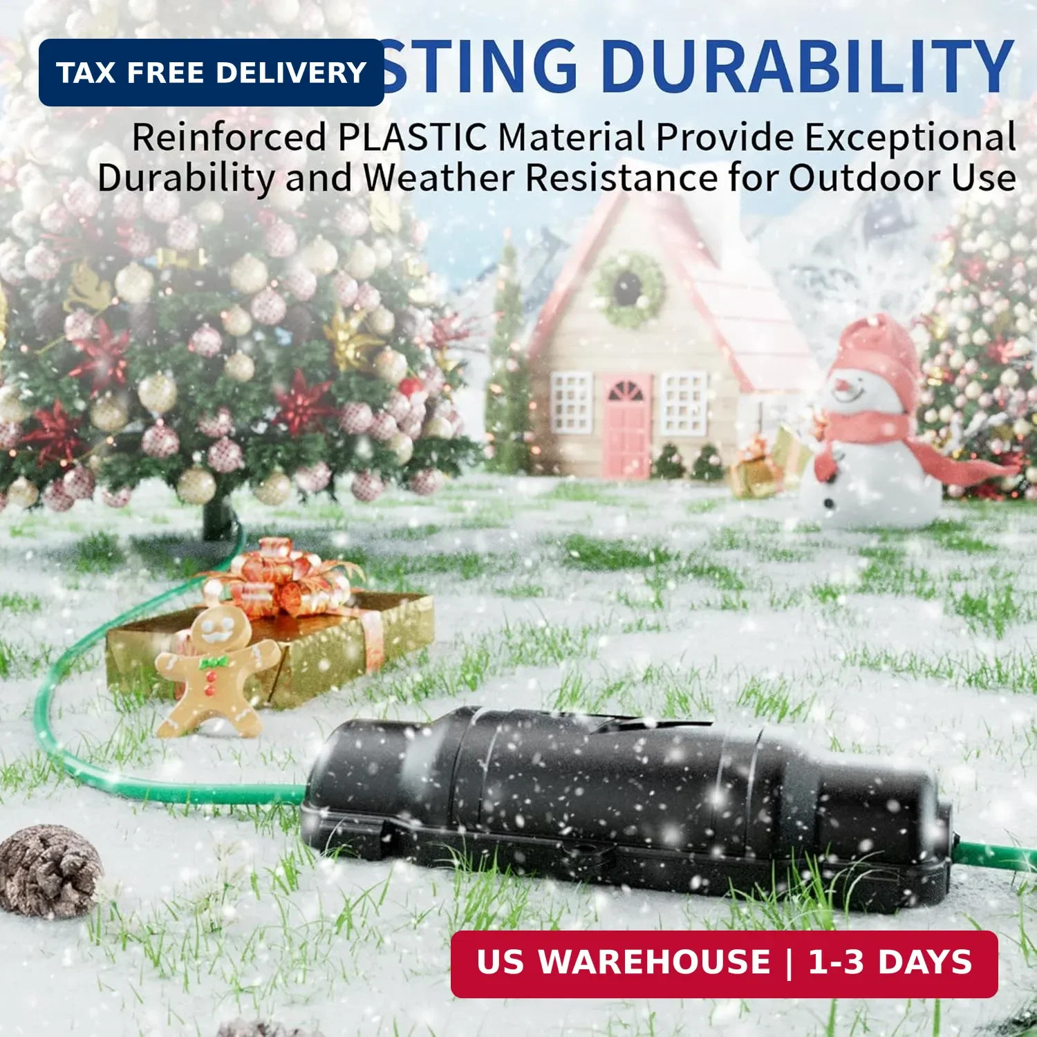2 Pack Outdoor Extension Cord Safety Cover with Waterproof Seal IP54 Water-Resis