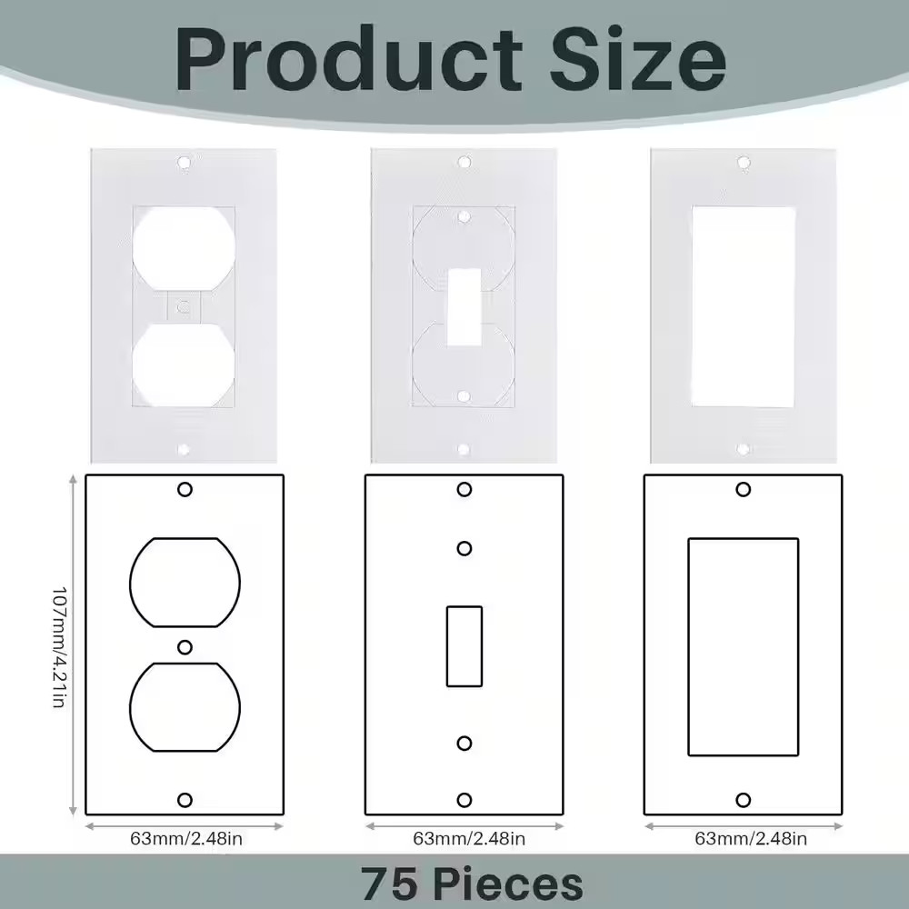 2.5 In. X 4 In. Outlet Insulation and Foam Insulation Pads for Light Switches an