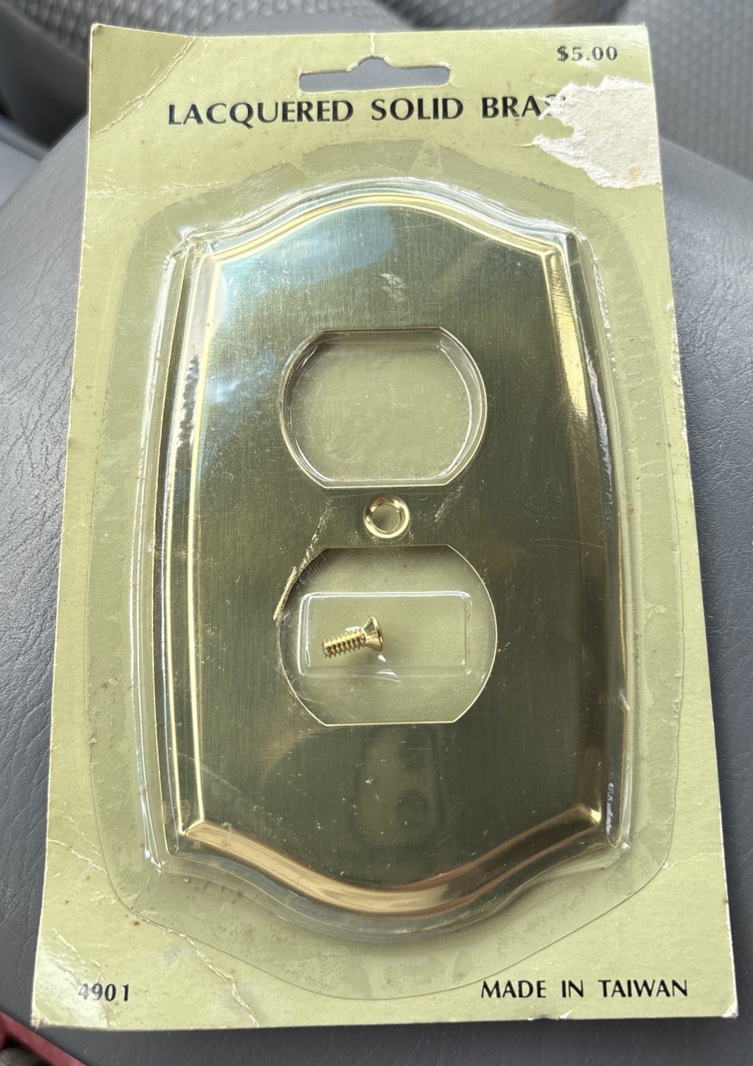 Solid Brass Lacquered Duplex Outlet Switch Plate NEW