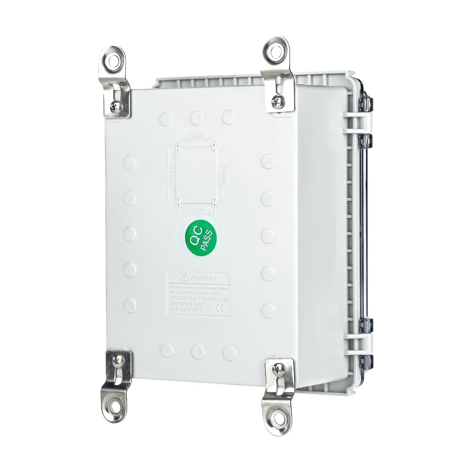 Waterproof Outdoor Project ABS Plastic Junction Box，IP67 Waterproof Clear