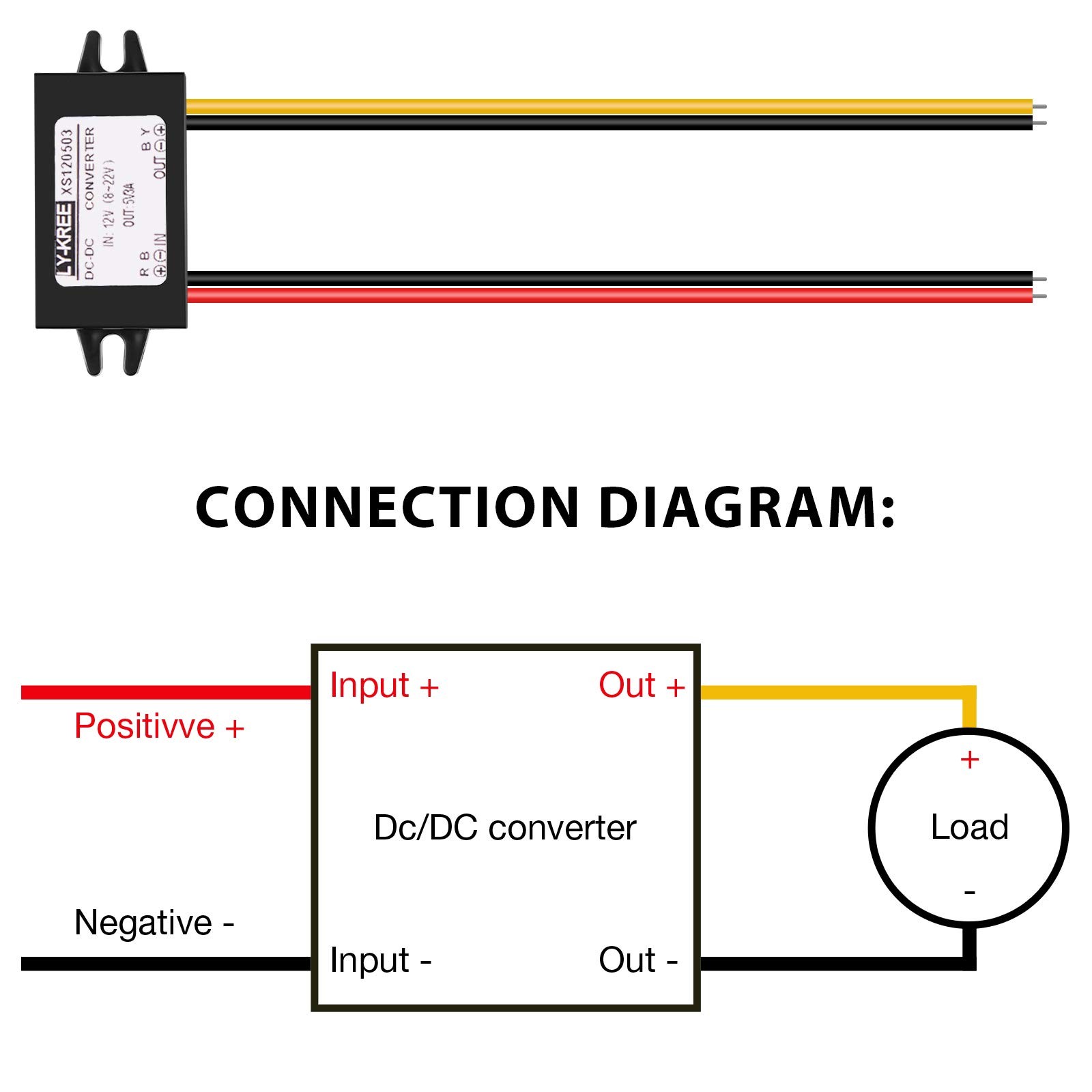 Weewooday 1 Piece Direct Current Converter 12v to 5v 3a 15w Buck Converter…