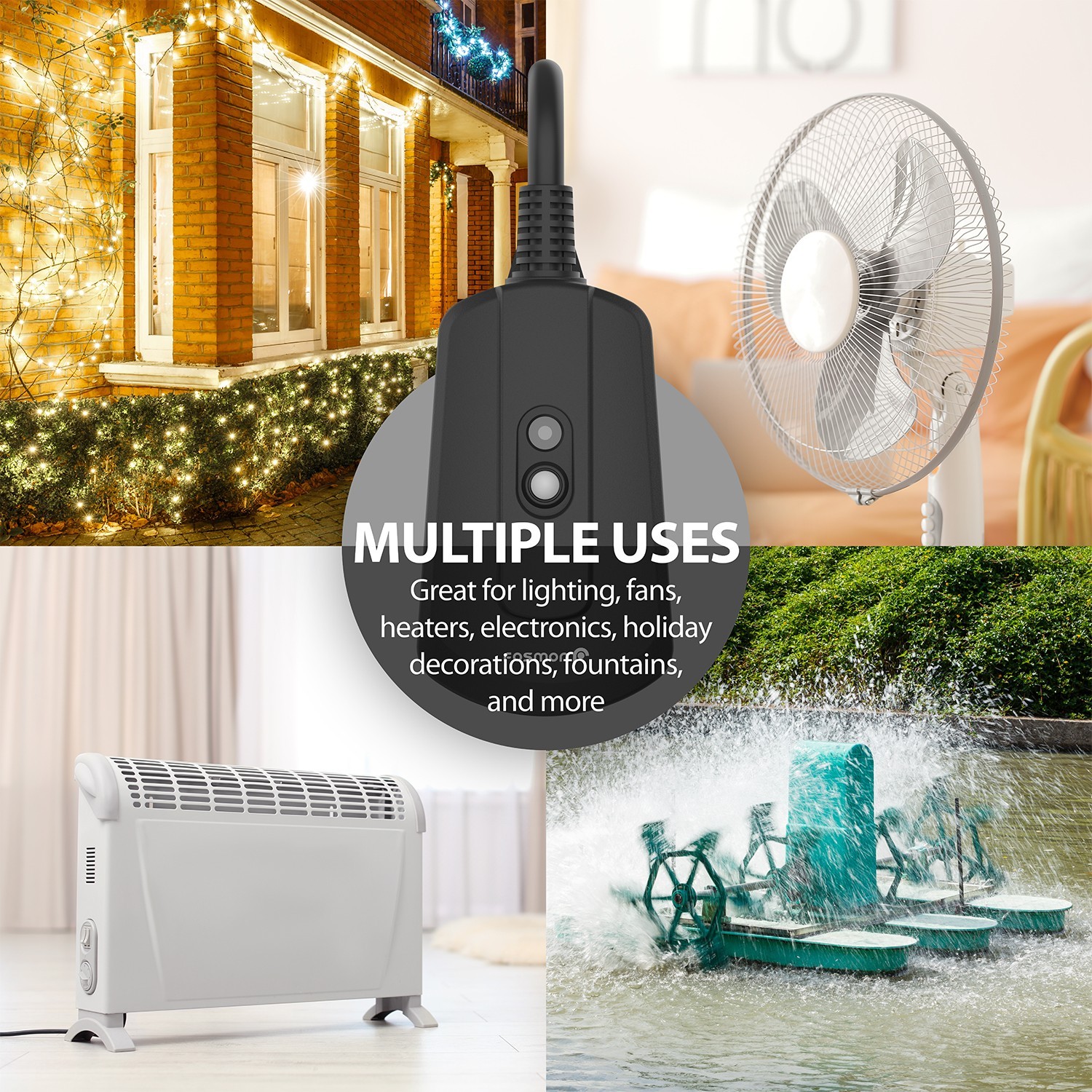 Fosmon 100FT Outdoor Indoor Wireless Remote Control Outlet [3 Reciever/1 Remote]