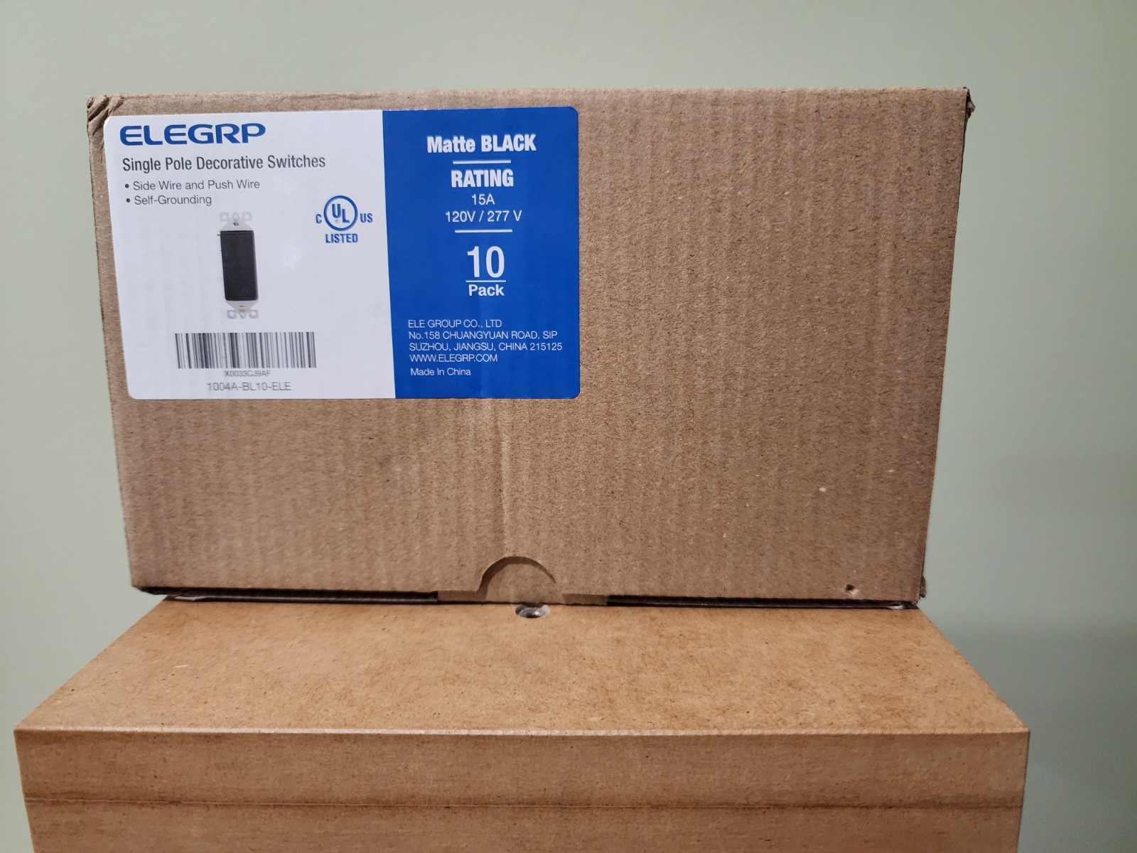 ELEGRP 10 Pack Matte Black Single Pole Decorative Light Switch 15amp 120/277v