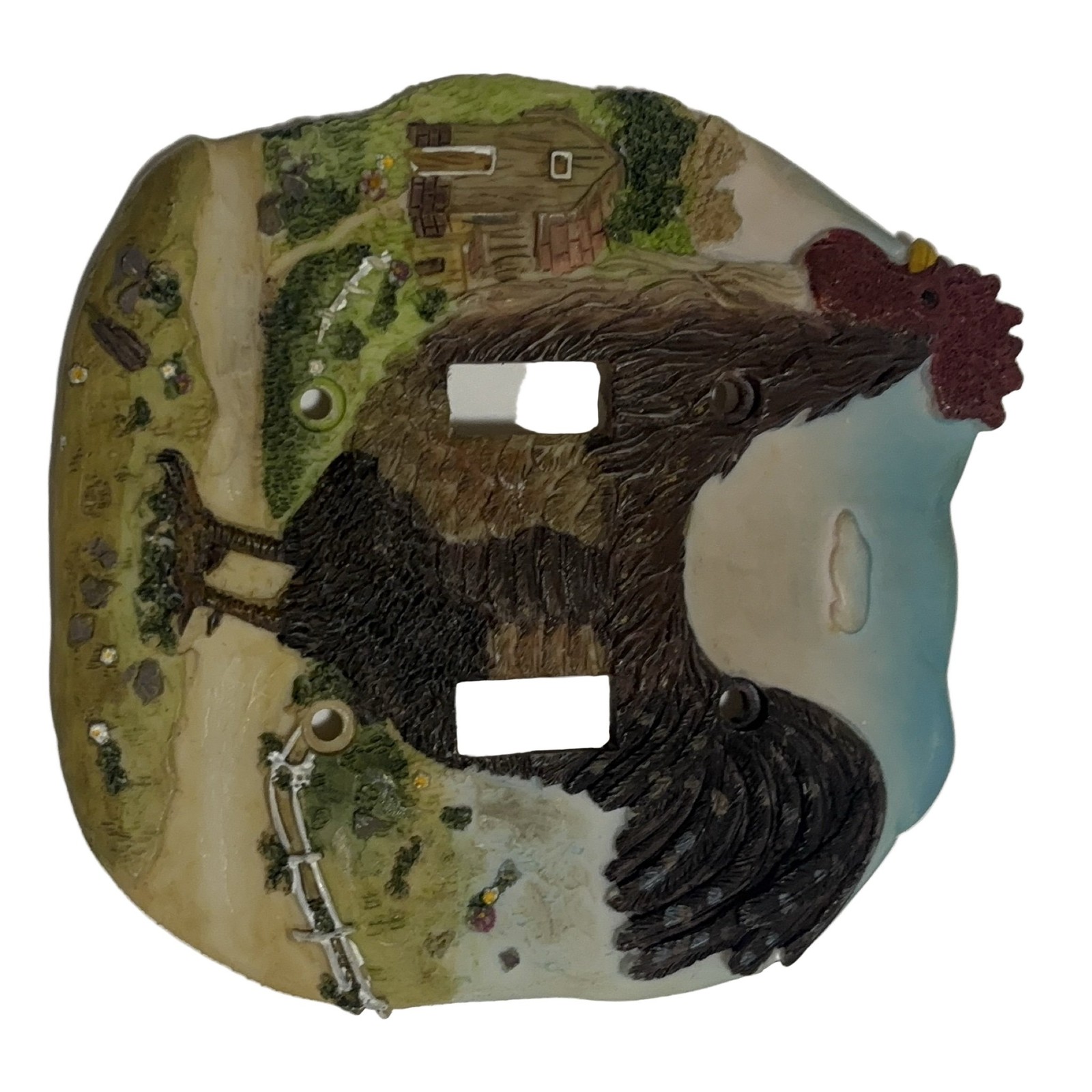 MSR Imports Rooster Farm Scene Double Toggle Light Switch Cover Resin Country