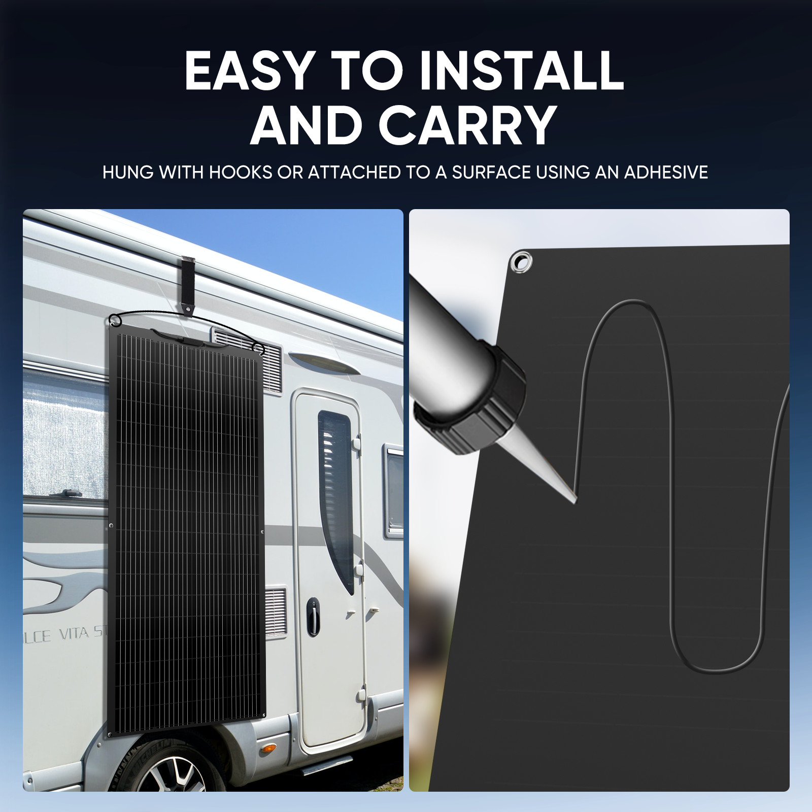 300W 12V Flexible Solar Panel Mono Portable Power Camping Home RV Battery Charge