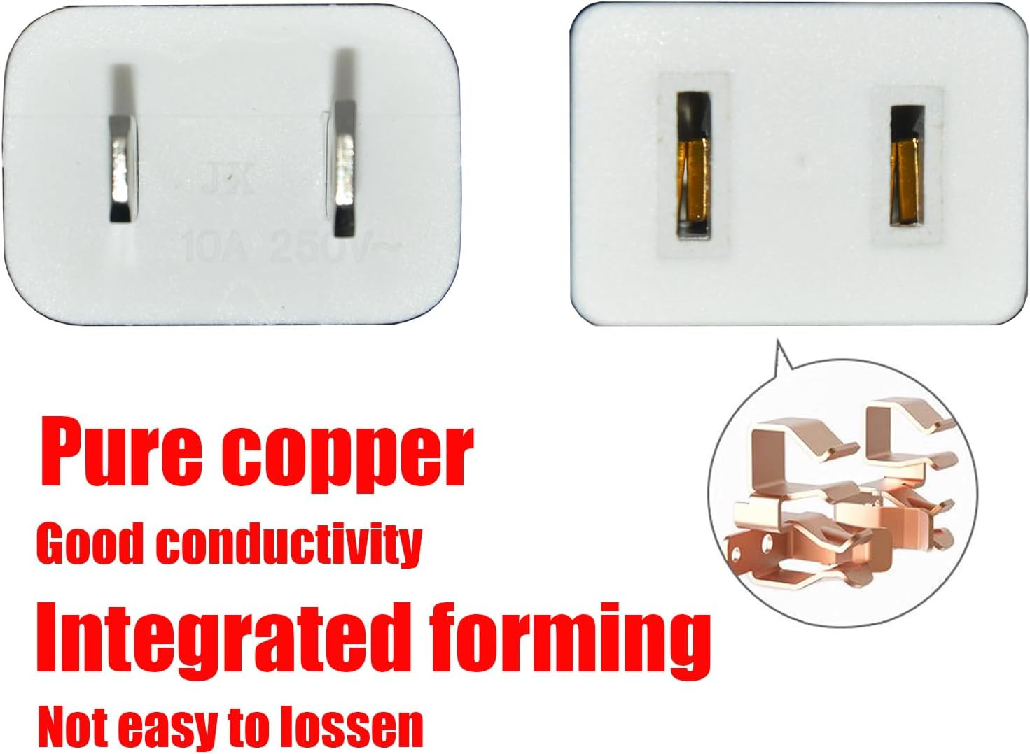 15FT White 2-Prong Extension Cord for Indoor and Outdoor Use