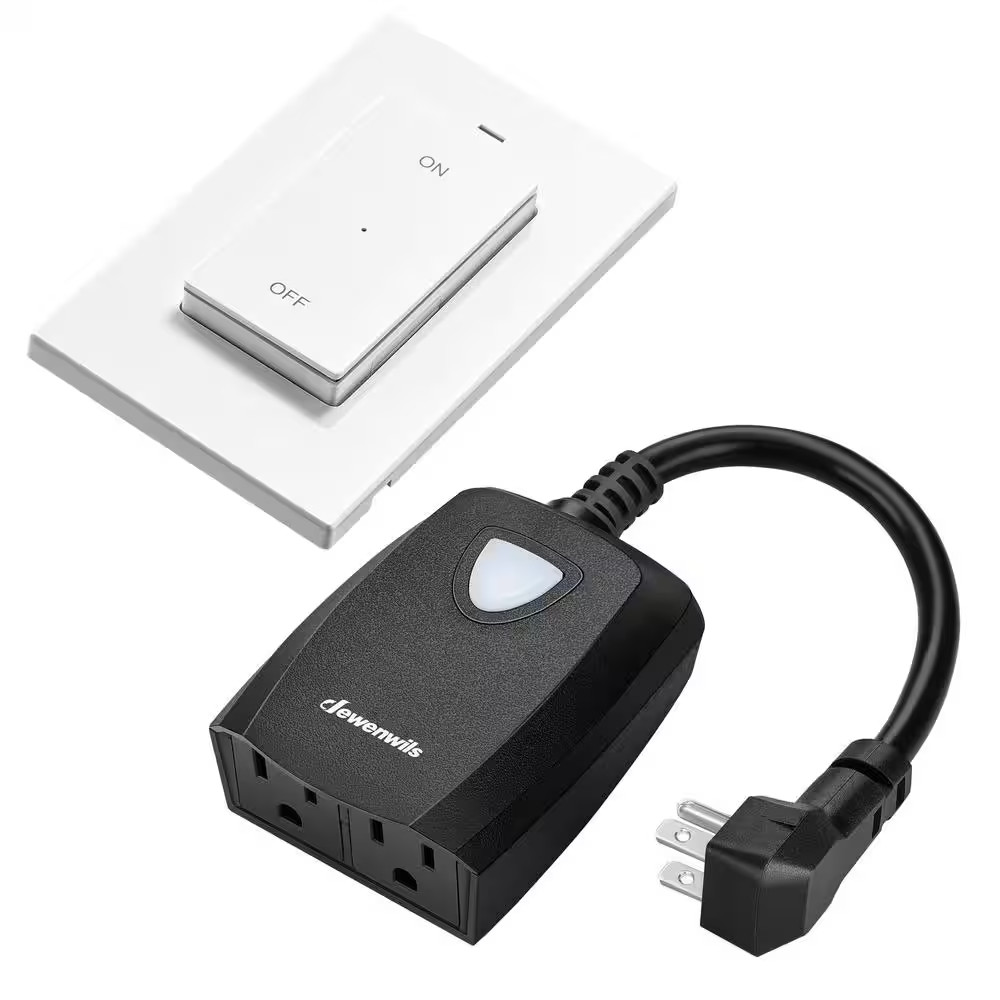 Outdoor Wireless Remote Control Outlet, Wall/Portable Light Switch
