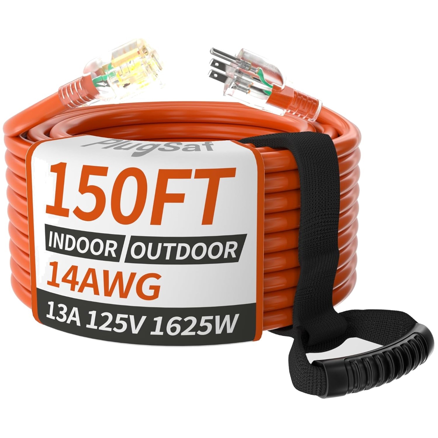 Outdoor Extension Cord 150ft – Lighted Indicator, 13A, 1625W