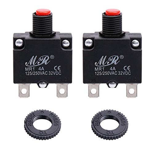 4 Amps Thermal Circuit Breakers, 125/250V AC 32V DC Push Button Manual Reset