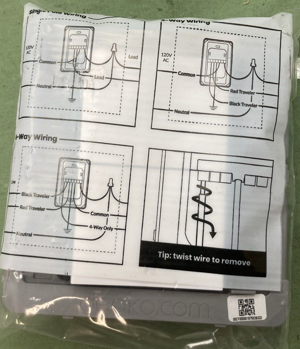 NEW DEAKO DS-BS2X-WHNL-UCQ SWITCH 2-GANG QUICK WIRE BACKPLATE SINGLE POLE