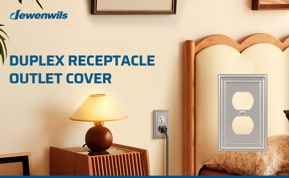 DEWENWILS 4 Pack Wall Plates for Electrical Outlets, 4.88″×3.13″ Brushed Nickel