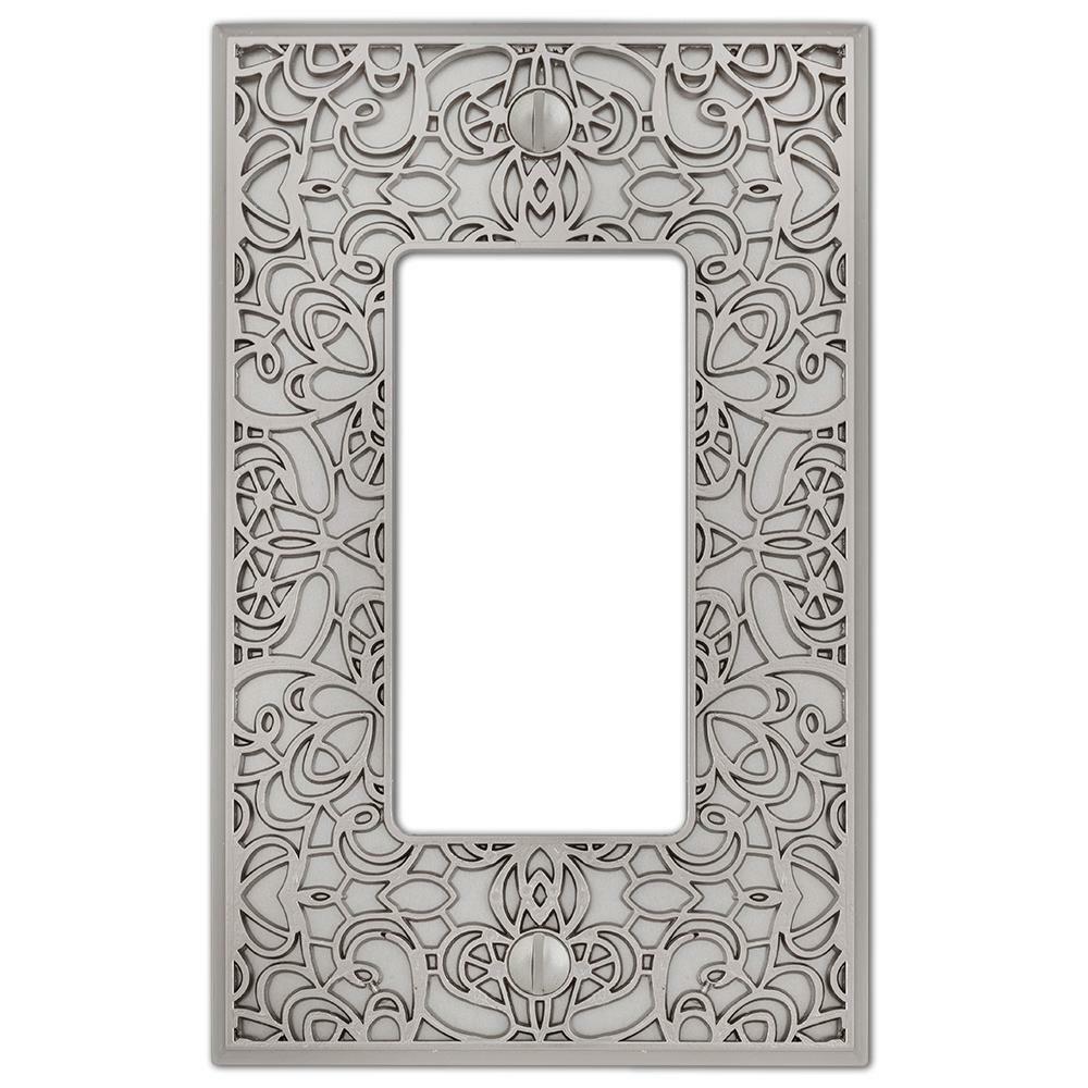 Momfort Ornate Scroll Satin Nickel Switchplate Outlet Cover Wall Plates