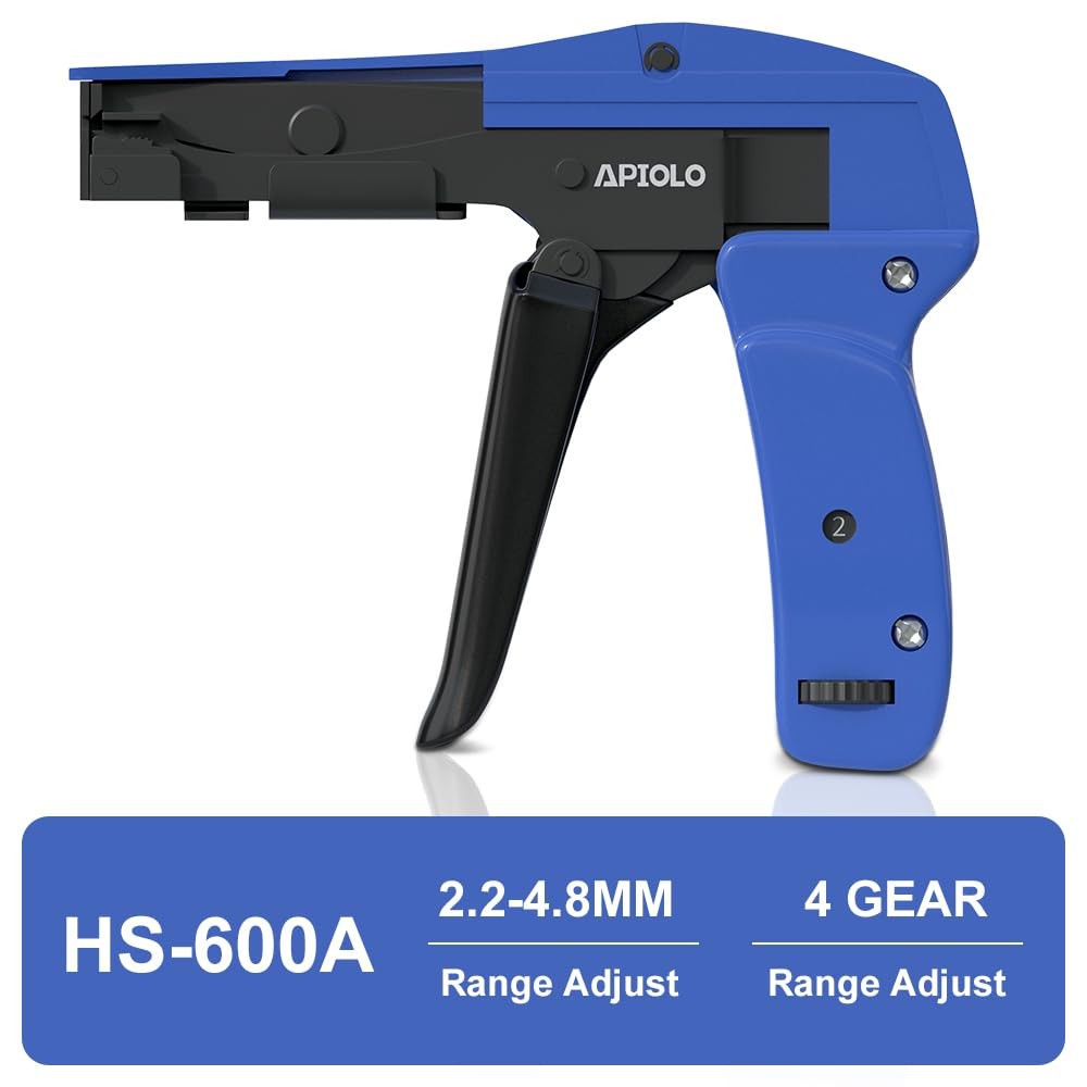 Cable Tie Gun, Ergonomic Hand Operated Fastening Zip Adjustable Blue