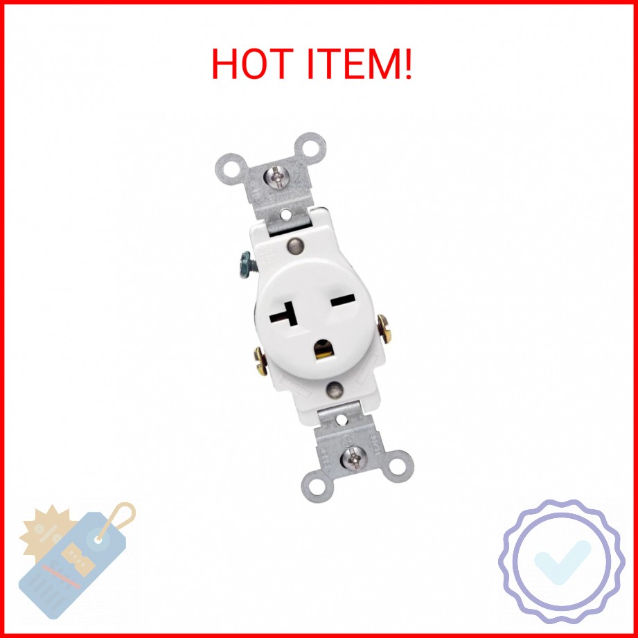 Leviton Single Receptacle Outlet Commercial Specification Grade Smooth Face 20 A