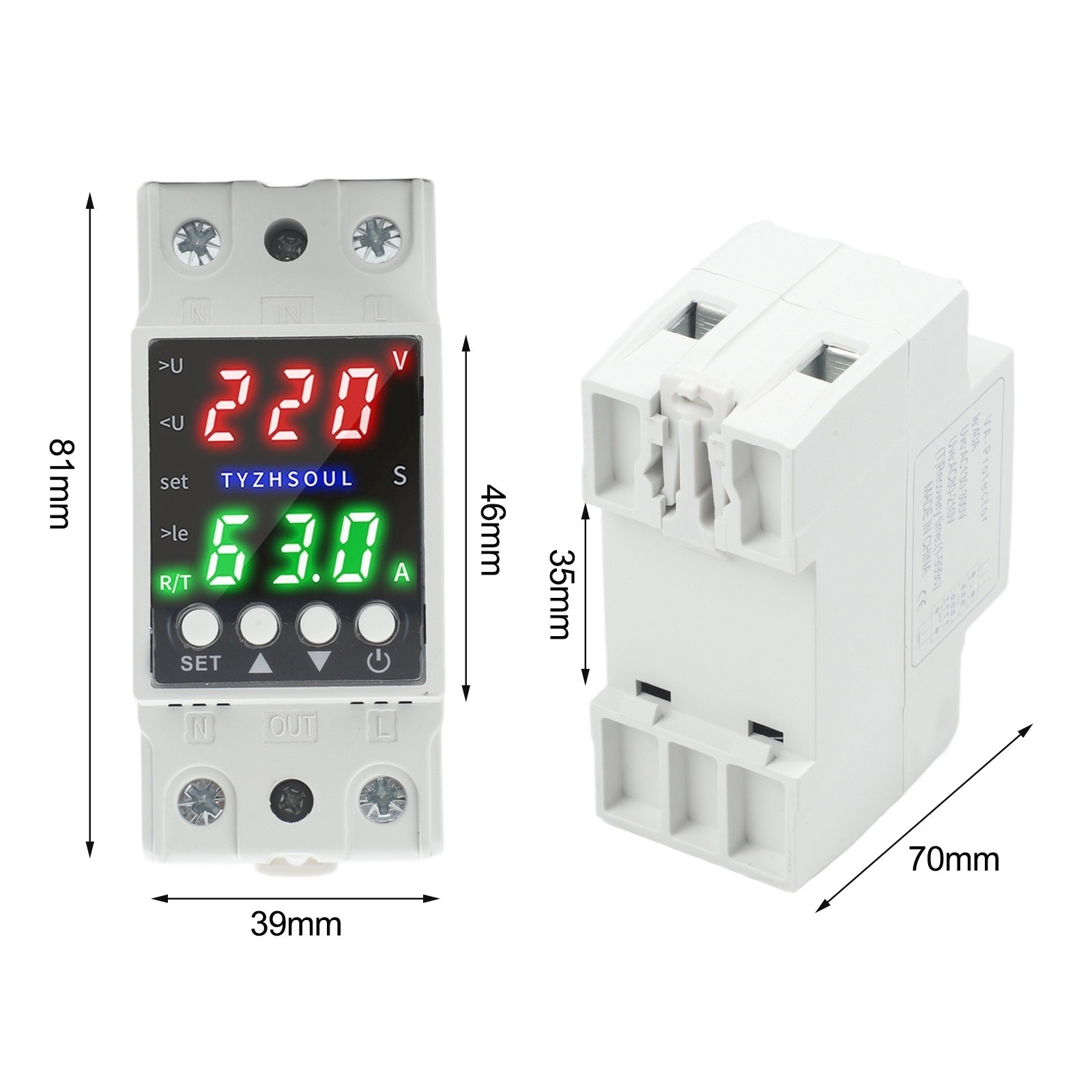 Smart Voltage Protector Device with Dual Display for Over Under Current Safety