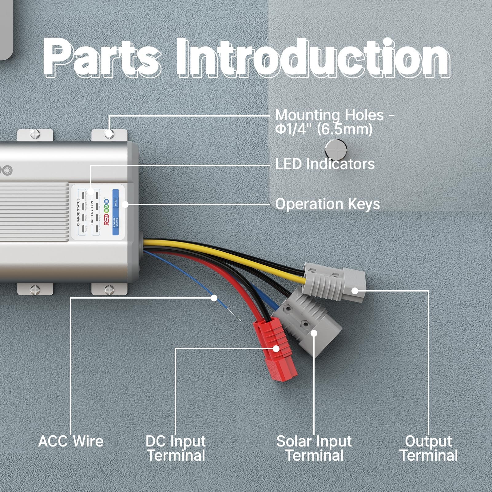 12V 40A DC to DC MPPT Charger, On-Board Battery Charger for AGM, Gel, Lithium, R