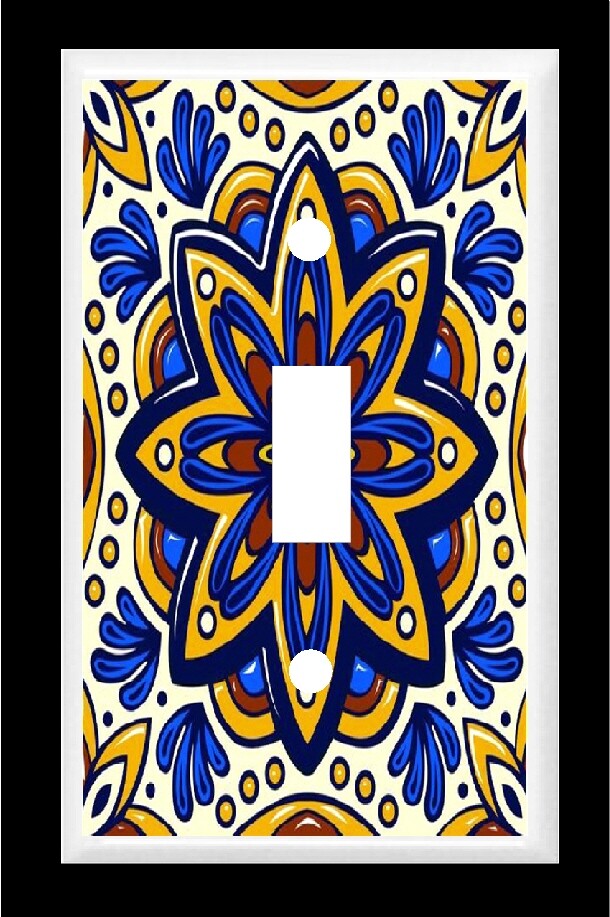 MEXICAN TALAVERA TILE STYLE #5 IMAGE LIGHT SWITCH COVER PLATE PLASTIC PLATES