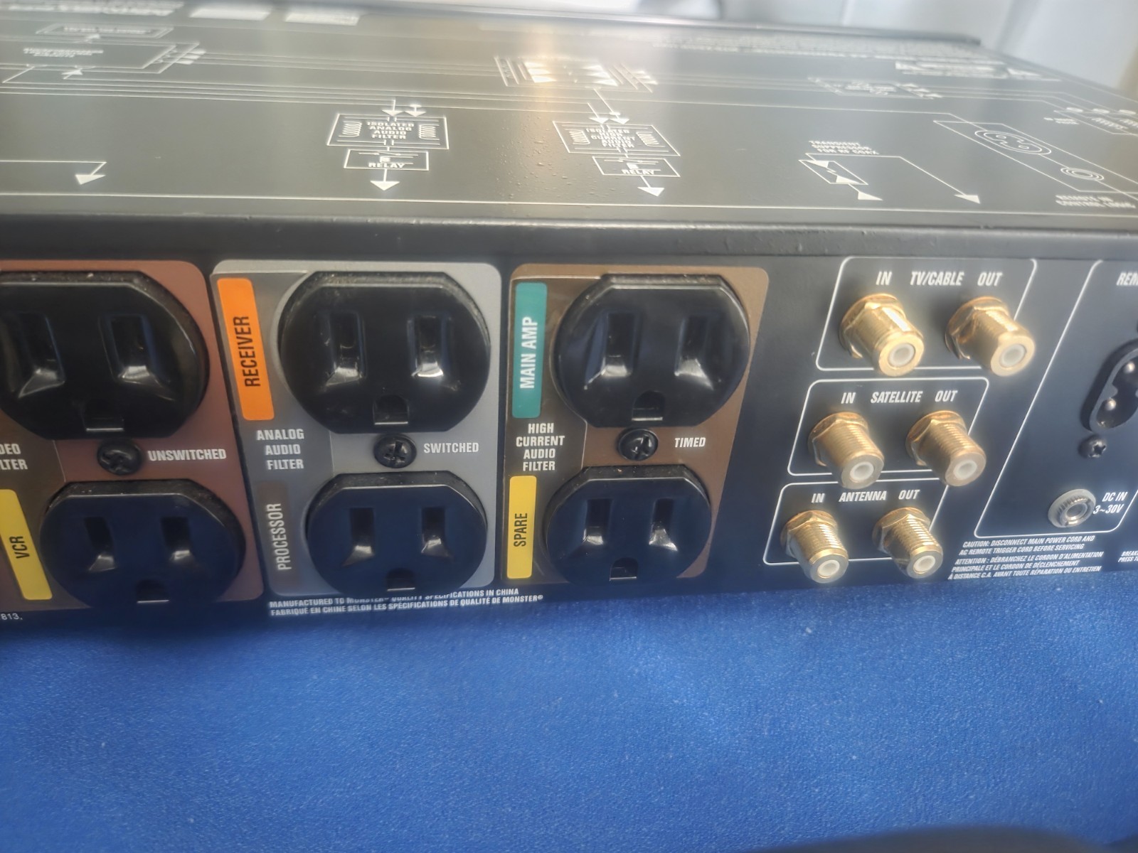 Monster Power HTS 2600 MKII Surge Protector Black/Silver – Nice Condition