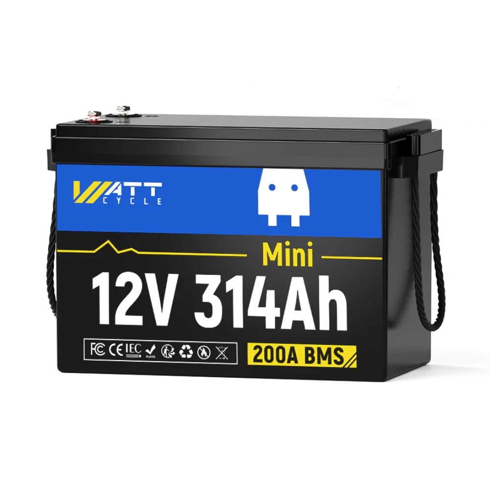 WattCycle 12V 100Ah 314Ah LiFePO4 Lithium Battery Deep Cycle for Marine Off-Grid