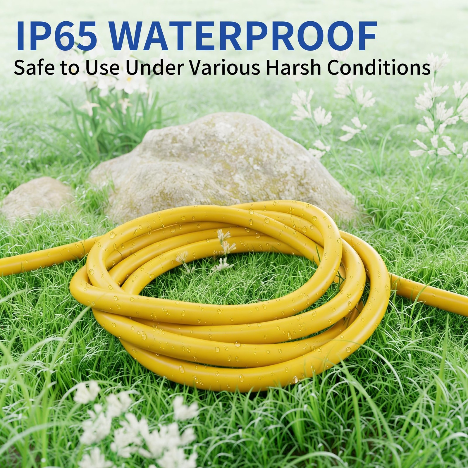 Cismorvex 3ft Outdoor/Indoor Extension Cord with Lighted 10/3 3FT, Yellow