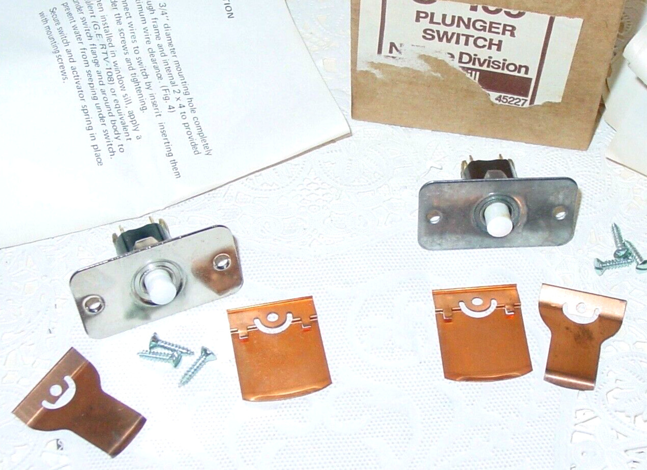 2 NuTone Entry Detection Plunger Accessory Switches S-109 Cutler Hammer USA NOS
