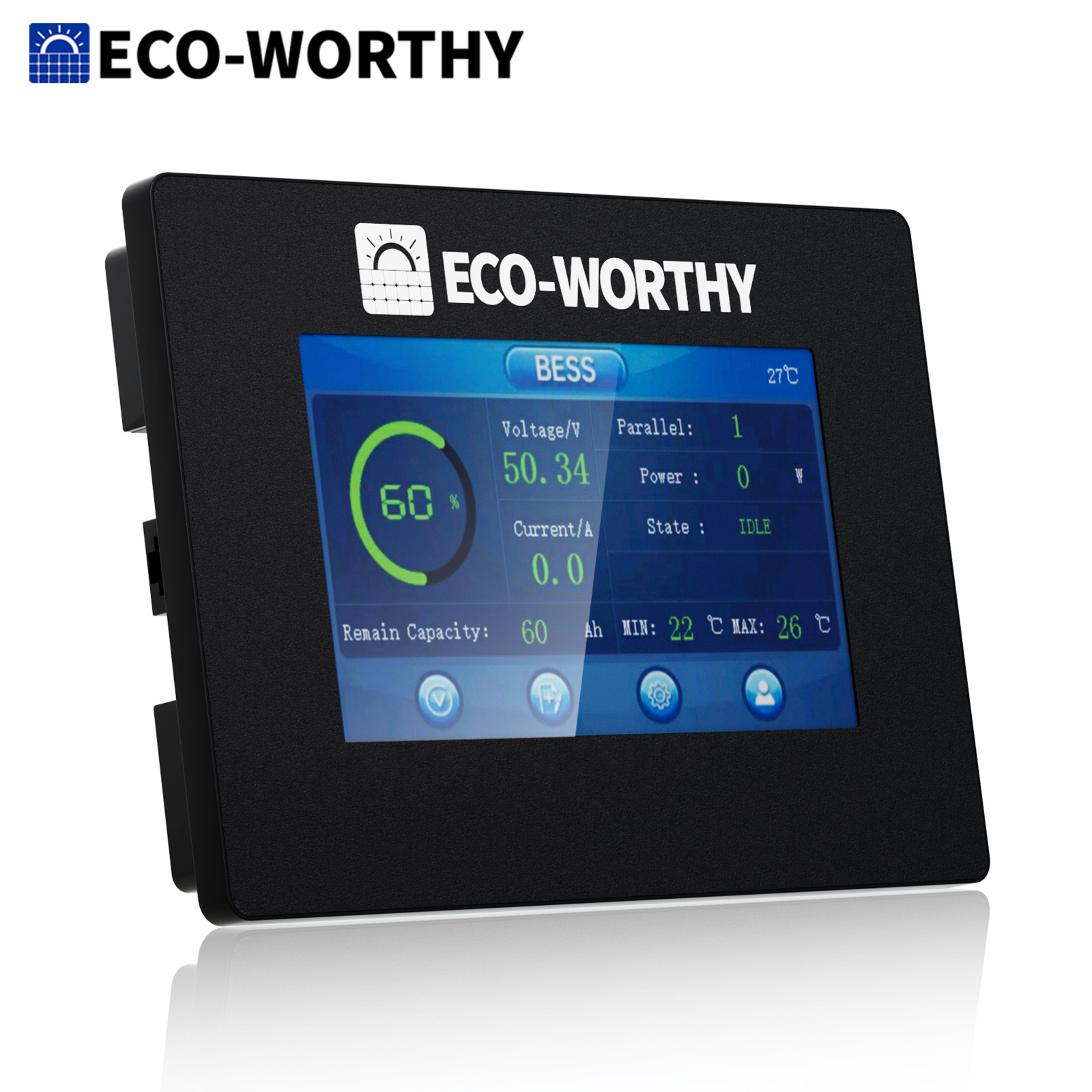 ECO-WORTHY 48V Battery Compatible Plug&Play Magnetic Mount Real-time Monitor