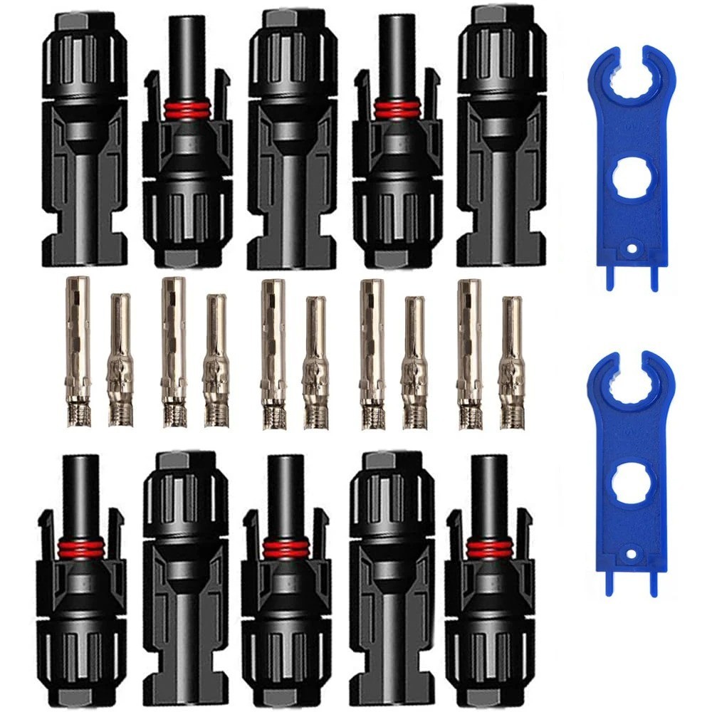 10-Set Solar Panel Connector Kit – Waterproof IP67 PV Cable Connectors