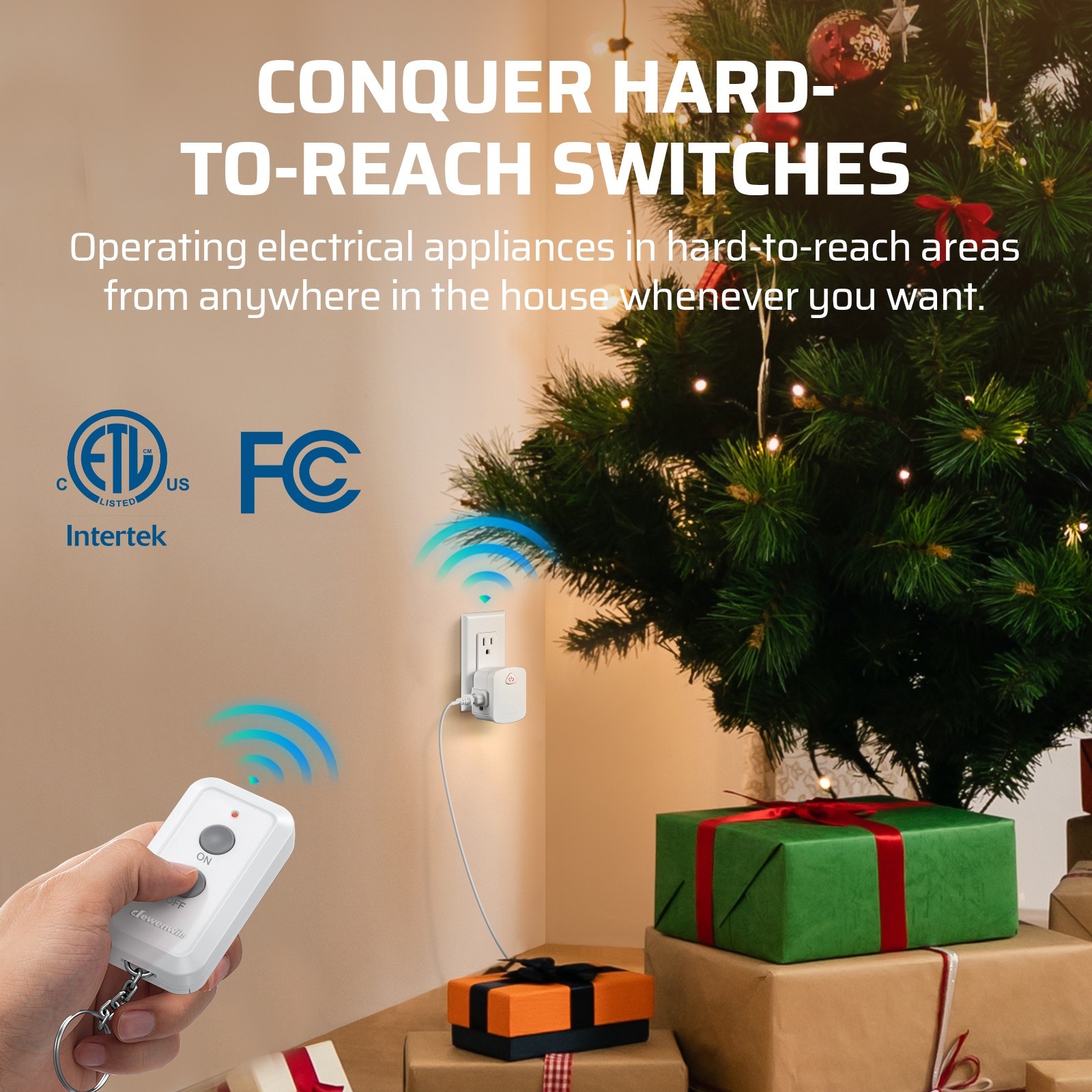 DEWENWILS Remote Control Outlet Wireless Remote Light Switch 100 FT Long Range