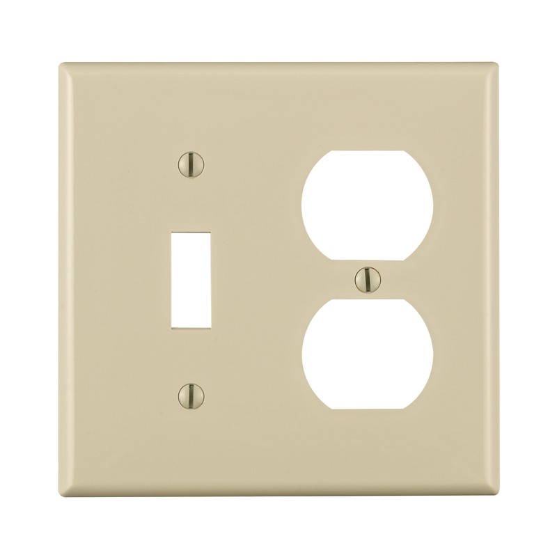 Leviton Light Almond 2 gang Thermoplastic Nylon Duplex/Toggle Wall Plate