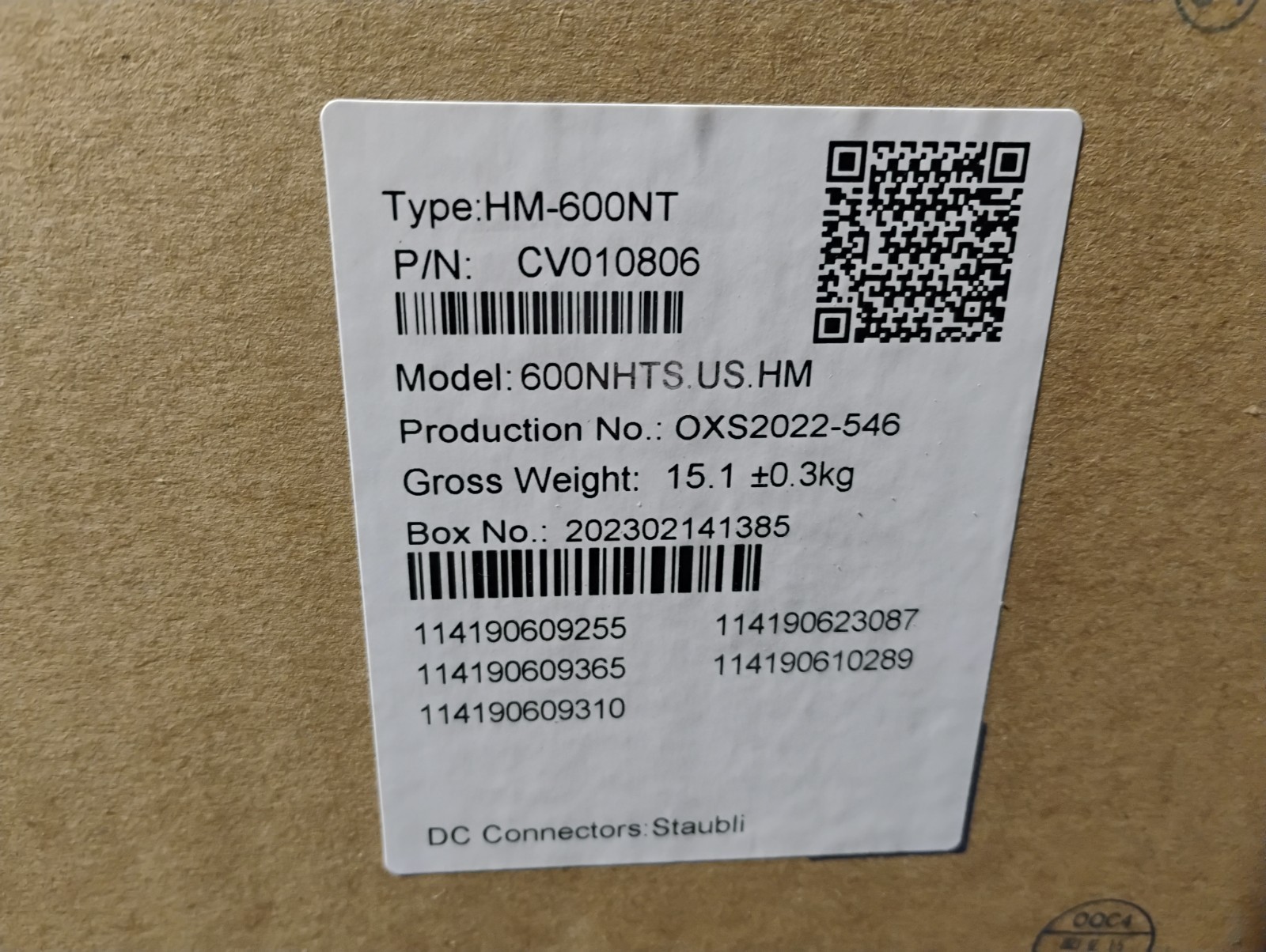 Box of 5, Hoymiles HM-600NT 2 in 1 Microinverter Inverter 600W Single Phase