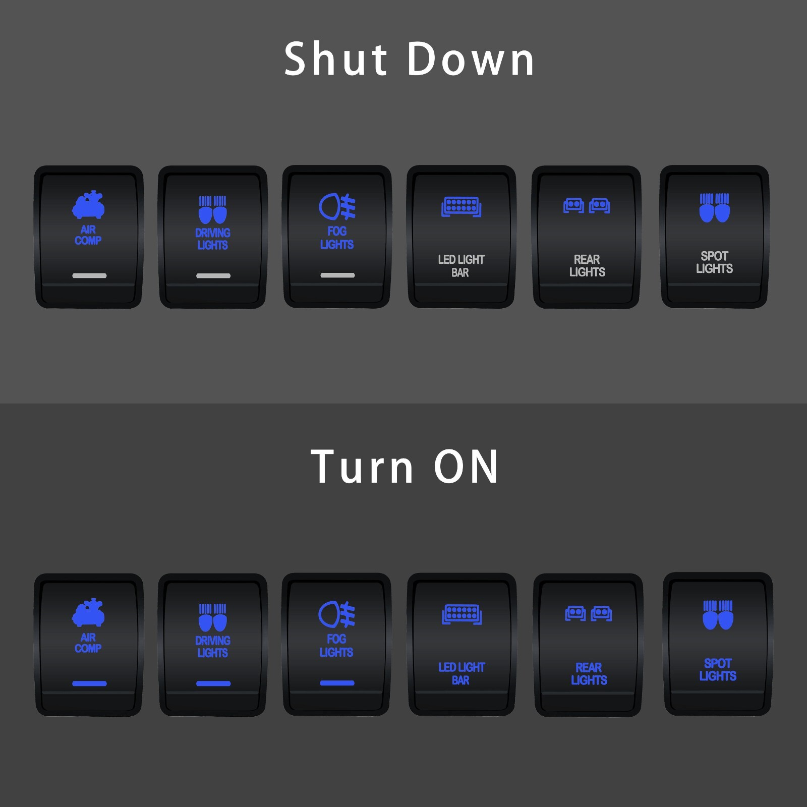 Blue Led Push Button ON OFF For Nissan Navara NP300 Rogue Pathfinder X-Trail