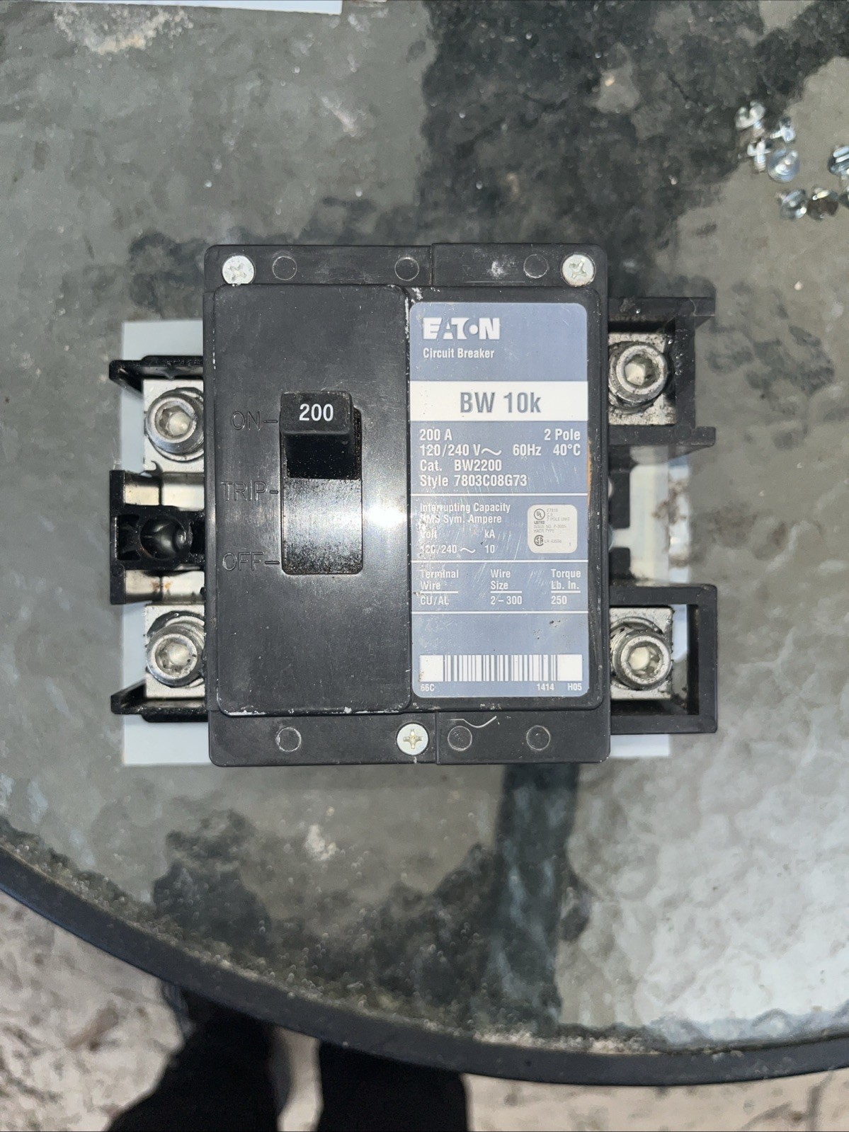Eaton BW2200 Cutler-Hammer Circuit Breaker BW-10K 200Amp 2-Pole 120/240 VAC (A)