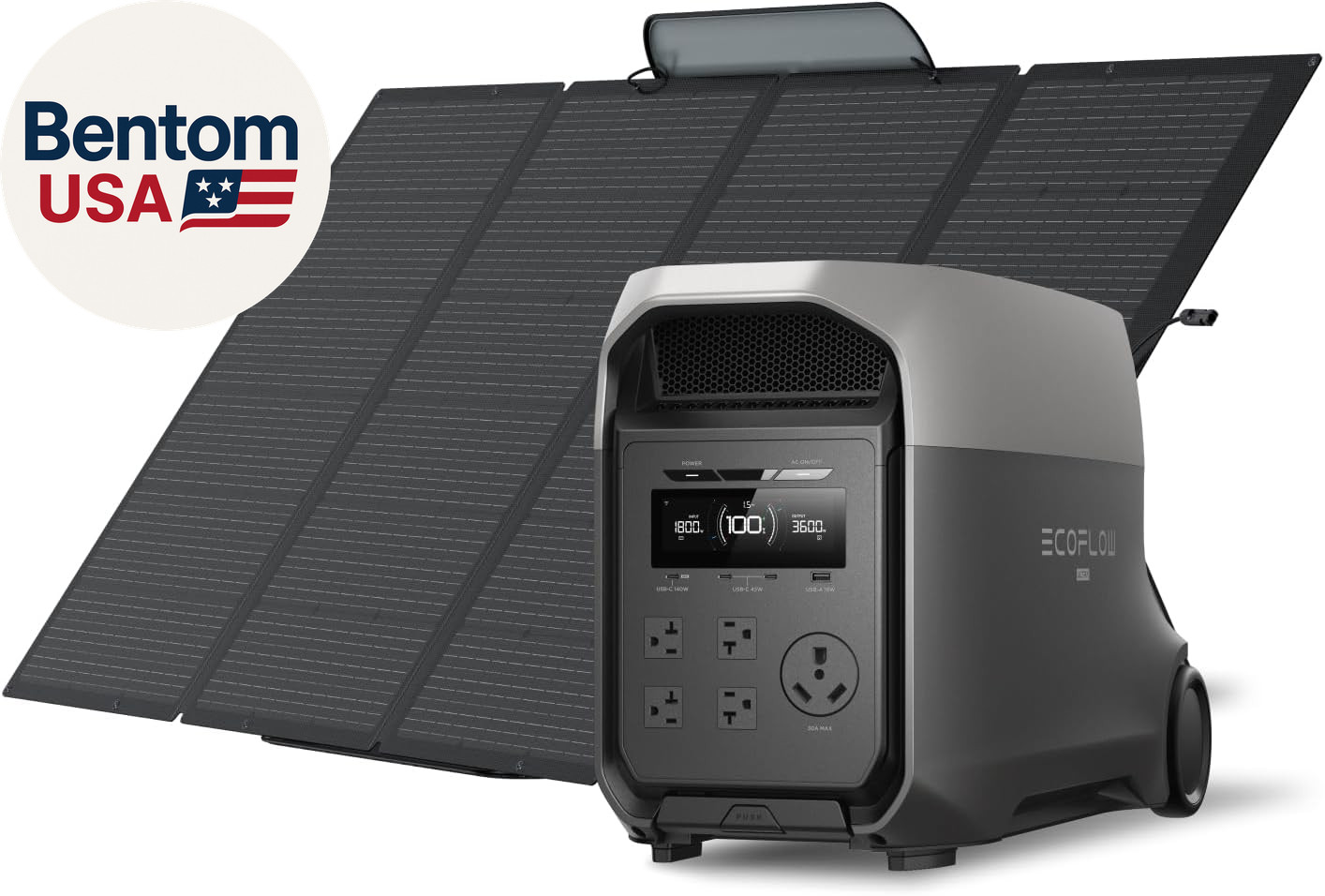 EF DELTA 3 Ultra Portable Power Station with 400W Solar Panel, 3072Wh Lifepo4 B