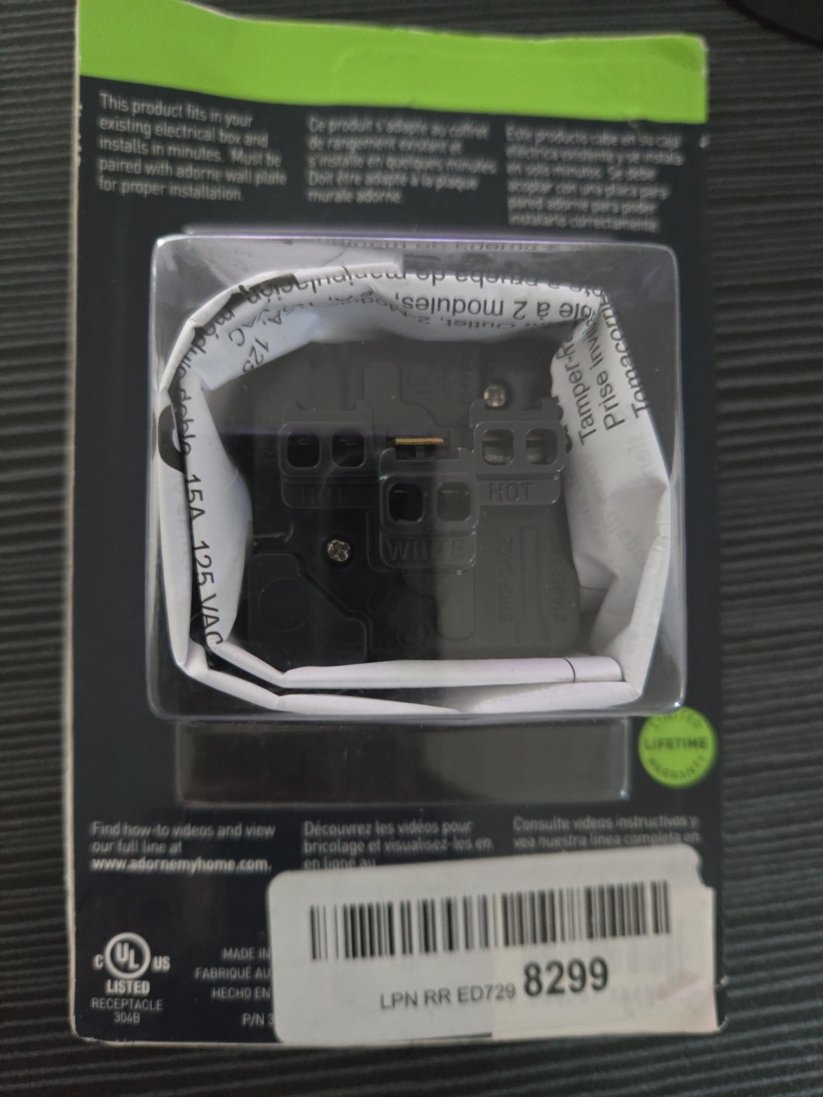 Legrand adorne 15A Tamper-Resistant Outlet (Graphite Finish), ARTR152G4