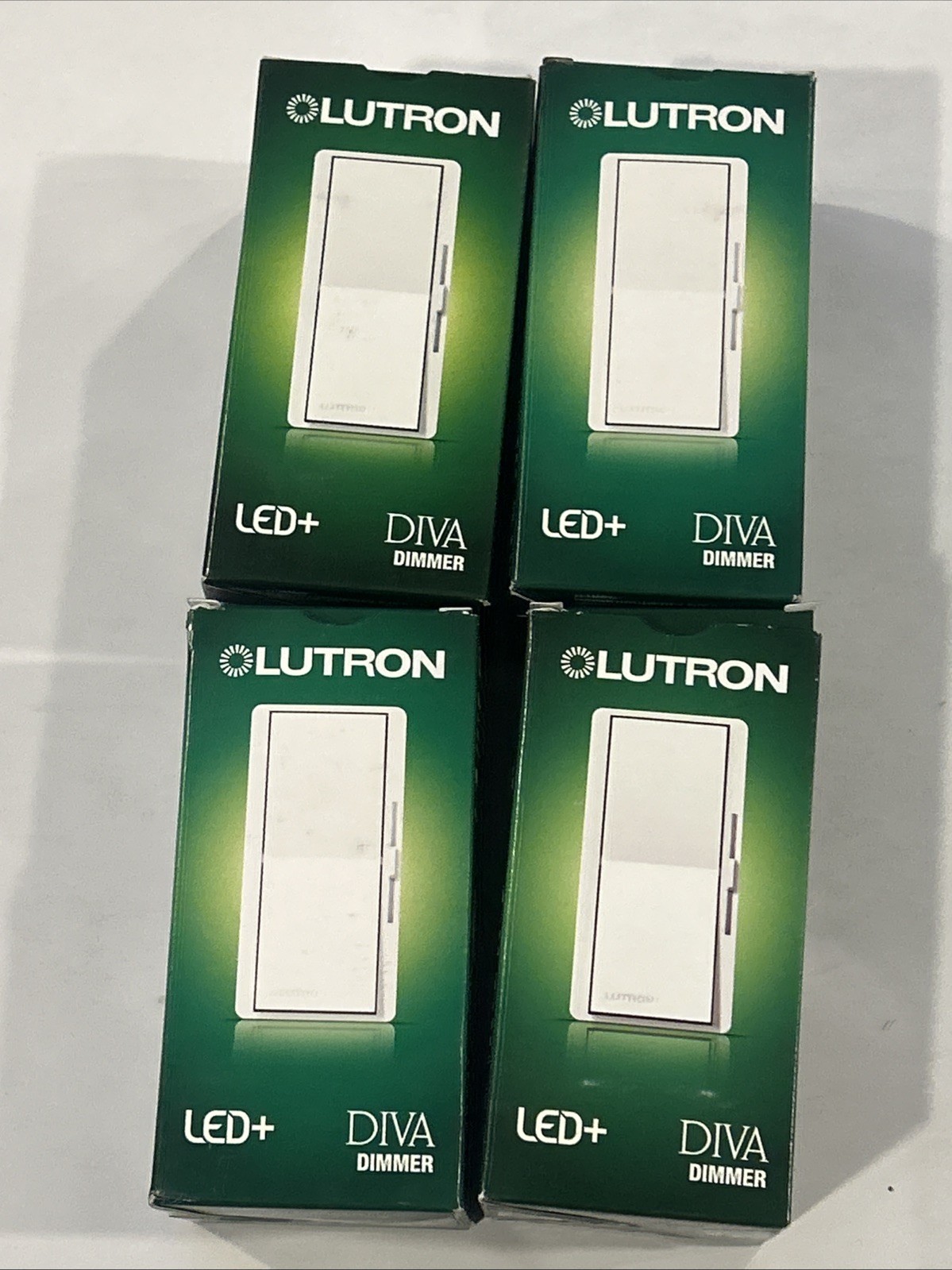Lot Of 4 Pieces Lutron Diva LED Dimmer Switches with Slide DVCL-153P-GR Gray
