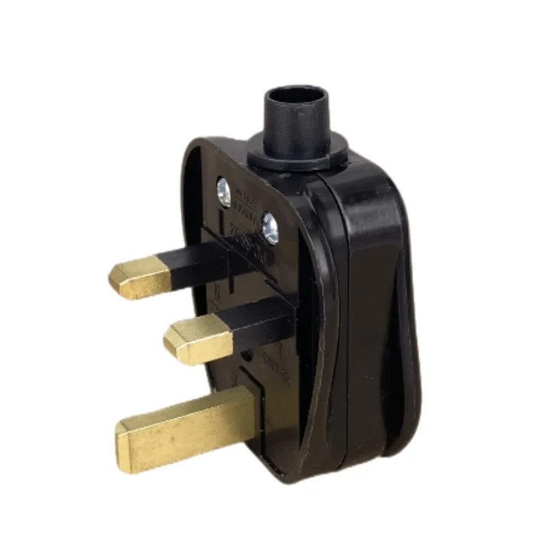 2 x 13AMP HIGH QUALITY USA PLUG 3 PIN FUSED BLACK MAINS PLUG PLASTIC 13A SOCKET