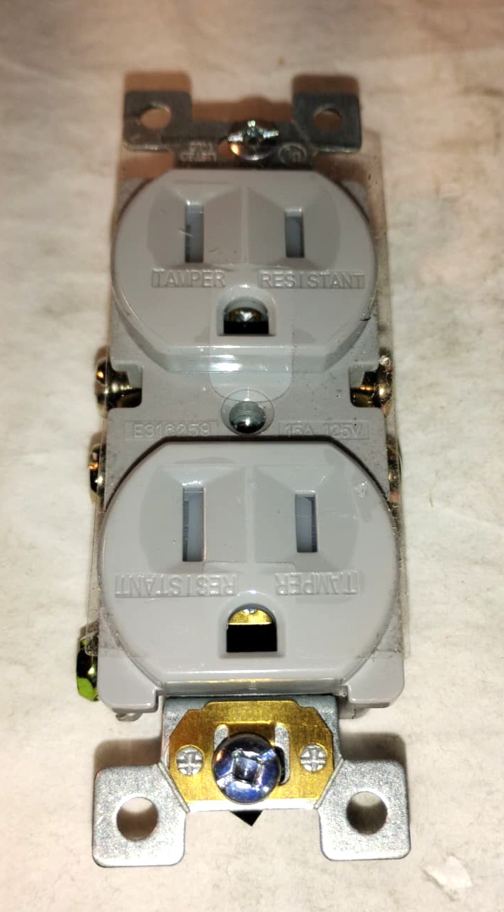 ENERLITES Tamper-Resistant Duplex Receptacle Outlet 61580-TR-GY | Child Safe