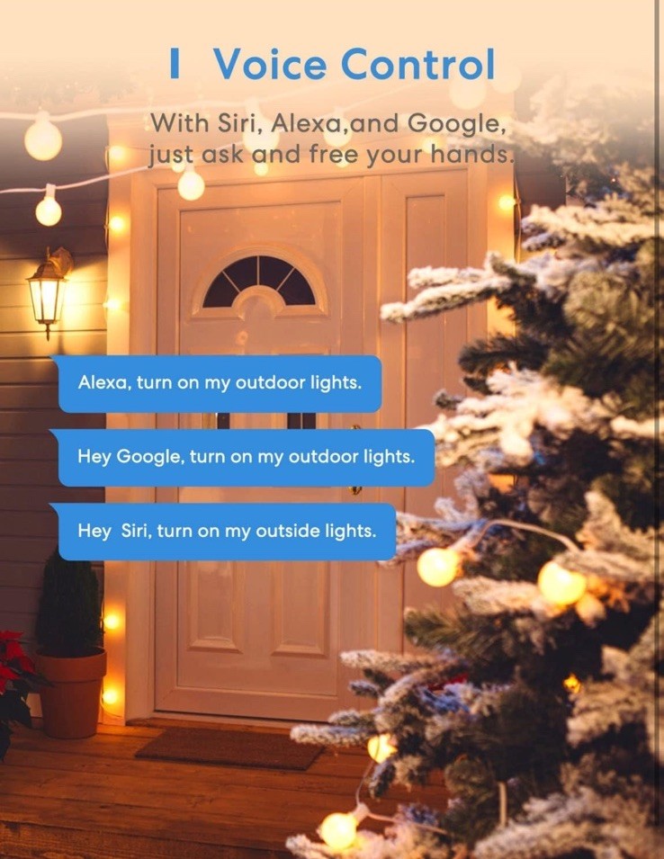 Meross Outdoor Smart Plug Compatible with Apple Homekit, Siri, Alexa, Google Ass
